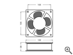 Череж комплекта вентиляторов (2шт) с проводом для установки в настенный шкаф серии RU | RA.W.0002.000